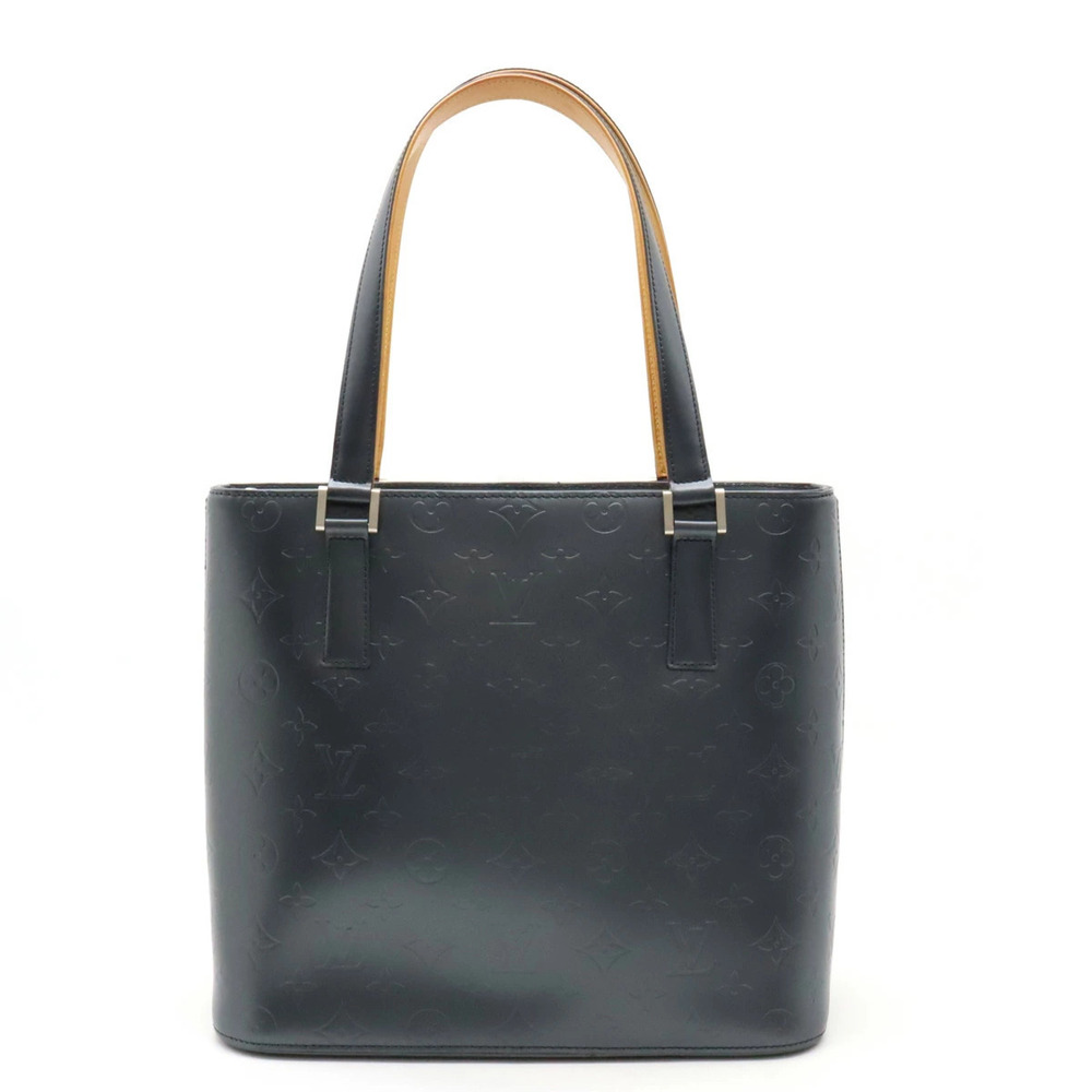 LOUIS VUITTON Monogram Matte Stockton Tote Bag Shoulder Blue